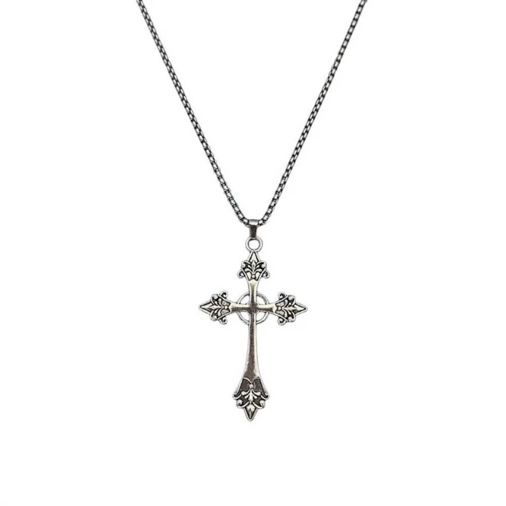 Summer Black Rhinestone Cross Jesus Pendant Choker Necklace for Women Punk Vintage Double Layers Chain 2025 Neck Boho Jewelry G251217