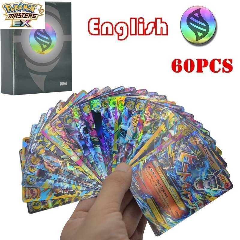 Pokmon Flash Cards 60 Mega Non-Repeating Cards English Version POKEMON Ultra Evolution Pokmon EX Mewtwo L251217X4QO