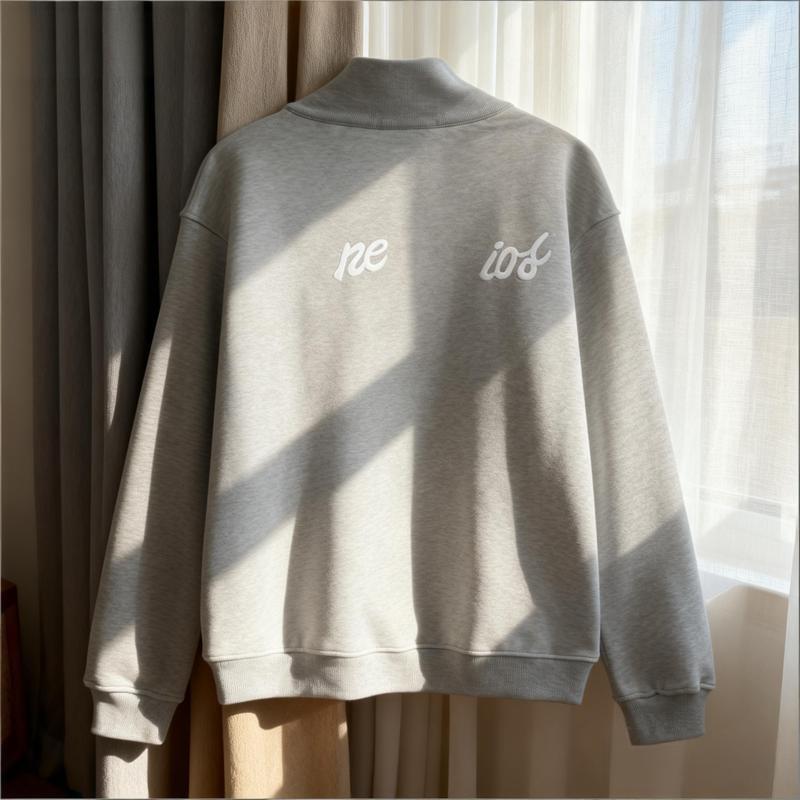 Oversize Trendy Embroidered Zip Hoodie Stand Collar Unisex Sportswear for Men Women 25fw 1217