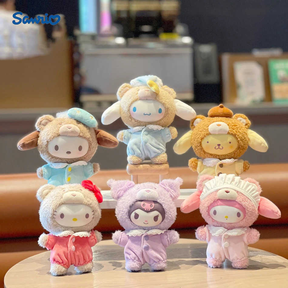 Sanrio 6Pcs Vinyl Plush Doll Anime Latte Baby Series Blind Box Cute Plush Keychain Decorative Pendant for Girl Surprise Gift Toy H251217