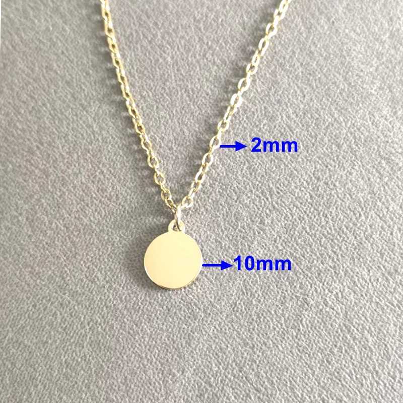10pcs 304 Stainless Steel 10mm Mini Round Pendant Necklace Womens Fashion Jewelry Short Accessories G251217