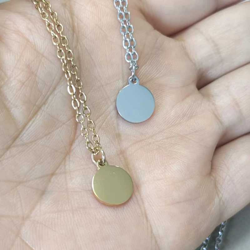 10pcs 304 Stainless Steel 10mm Mini Round Pendant Necklace Womens Fashion Jewelry Short Accessories G251217