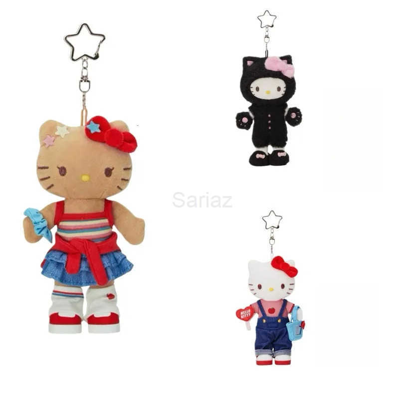 Sanrio kawaii Daily Shopping Series Black KTCat Plush Toy Pendant Black Cat Kitty Long Legs Star Hanging Soft Plush Toy Keychain H251217