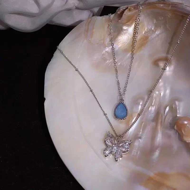 Sparkling Rhinestone Rotatable Snowflake Long Tassel Necklace For Women Crystal Zircon Pearl Cross Choker Girl Christmas Jewelry G251217