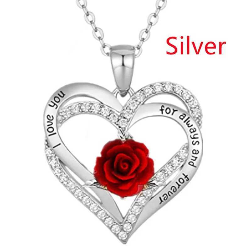Fashion Income Rose Flower Pendant Necklace Anniversary Party Accessories Birthday Mothers Day Jewelry Gifts Mom Ladies Girls G251217