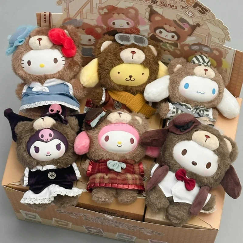 Sanrio Genuine Family British Afternoon Tea Series Blind Box Surprise Mystery Box Ornament Kuromi Children Toy Customized Gift H251217