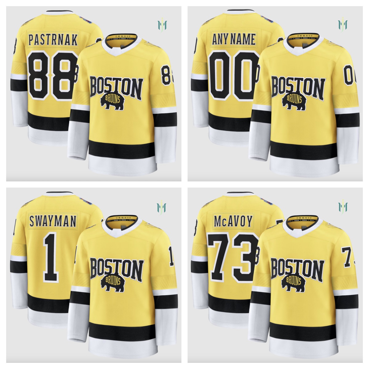 2026 David Pastrnak Jeremy Swayman Charlie McAvoy Men's Custom hockey jersey -all stitched women youth xxs-6xl