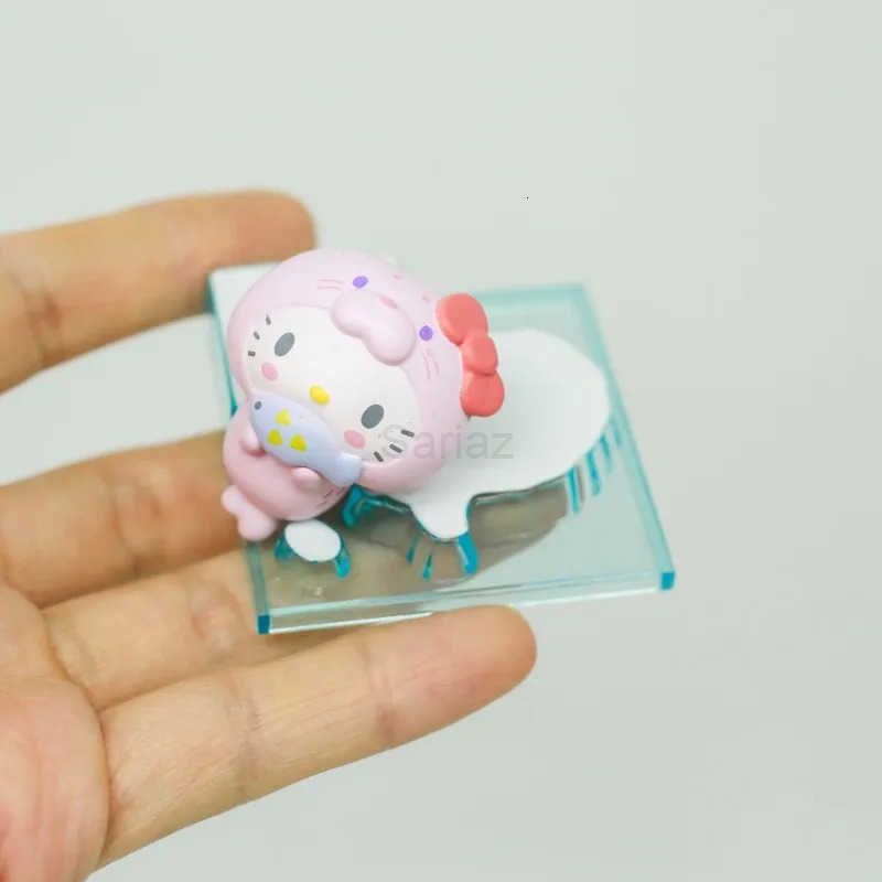 Sanrio Characters Blind Box Toys Winter Snow Ice Scene Hello Kitty Kuromi Cinnamoroll Anime Figure Doll Toys Collect Ornaments H251217