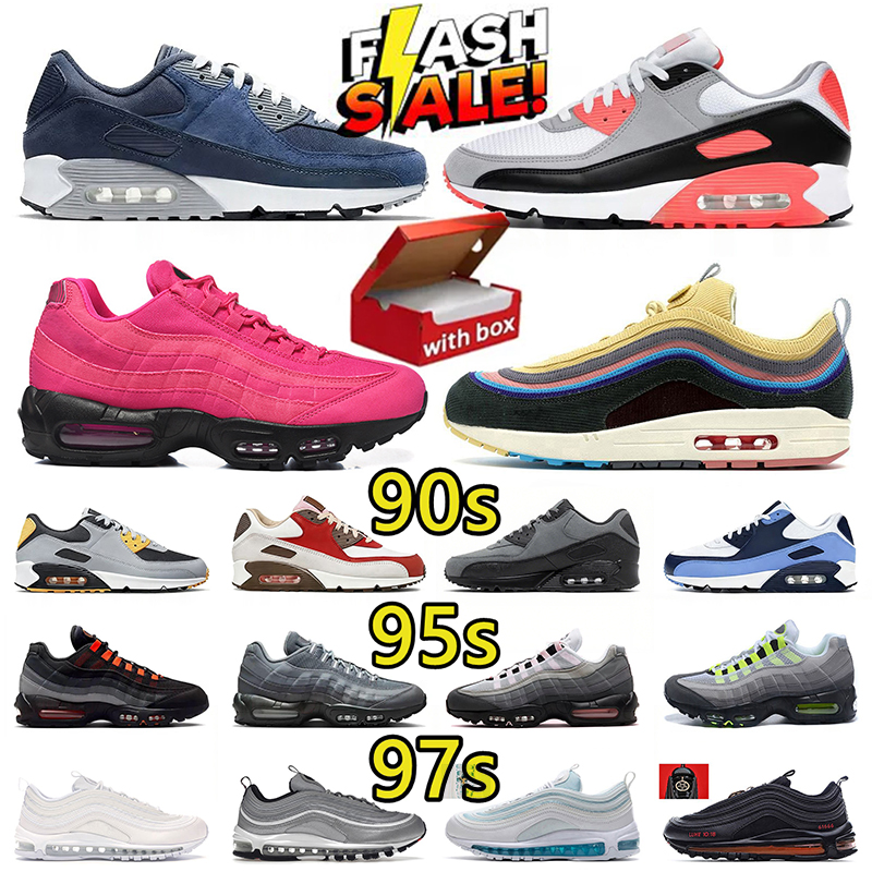 With Box 95 Running Shoes 90s 97s Sports 95s Sneakers Mens Trainers Pink Foam Neon Triple Black Dark Grey Aegean Storm Outdoor Sports Platform Loafers EUR36-46