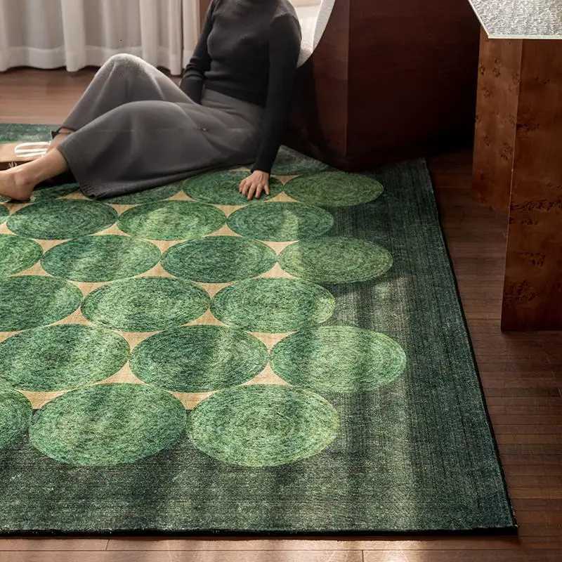 VIKAMAf Green Retro Style Carpet Durable and Wear-Resistant Living Ro Rug Dining Ro Floor Mat He Decor Y251216