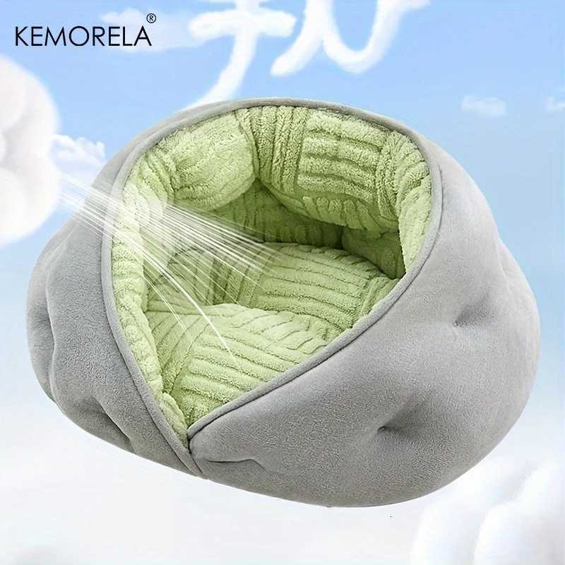 KEMORELA Cozy Semi-Closed Lace Pet Nest with Thickened Warmth Winter Design Machine Washable for Small Dogs CatsCat Shelter M251217