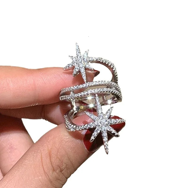 Light niche ring personalized micro-star ring multi-layer surrounding geometric exquisite jewelry 251217 - view 4