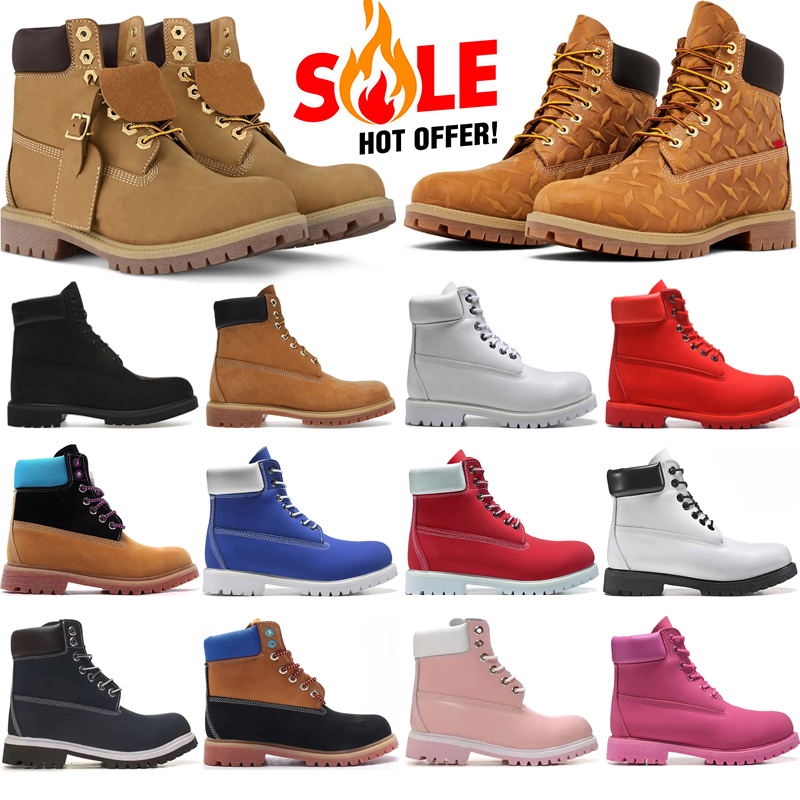 free shipping designer tims boots men women sneakers Wheat White Black Grey Pink Brown Camo Red ankle booties mens trendy outdoor winter shoes
