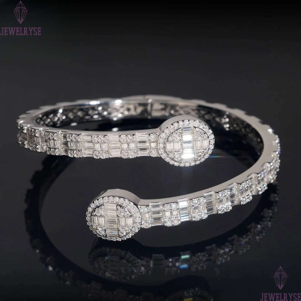 D Color VVS Miossanite Diamond 925 Silver Iced Out Hip Hop Jewelry Bracelet Bangle Men