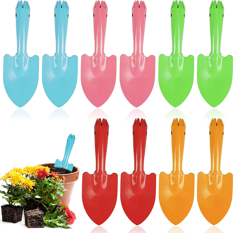 Mini Colorful Trowel Metal Garden Hand Shovels Garden Tools For Kids Teens Adults Soil Planting Sand Box 2.6 x 1.2 x 7.7 inches