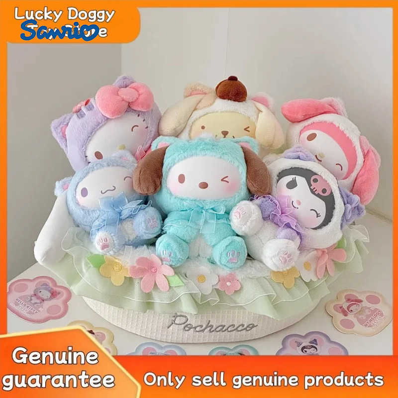 Sanrio New Original Characters Play With Kittens Series Vinyl Plush Blind Box Kuromi Melody Cute Pendant Doll Mystery Girl Xmas Gifts H251217