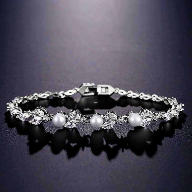 ZAKOL Exquisite Marquise Zircon Leaves Pearl For Women High Quality Luxury Wedding Jewelry M251217