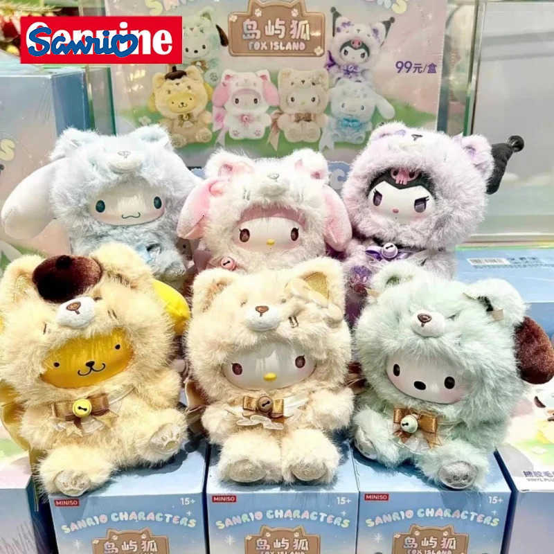 Sanrio Genuine Island Fox Plush Vinyl Series Blind Box Toys Trendy Play Pendant Girls Pendant Mystery Box Surprise Gift H251217