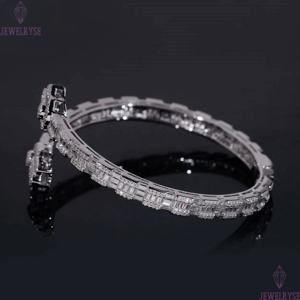 Fine Jewelry New Design 925 Silver Hip Hop High Quality Hamsa Hand VVS Moissanite Bangle Bracelet