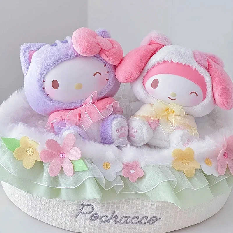 Sanrio Original Toptoy Characters Play With Kittens Series Plush Pendant Blind Box Plush Doll Trendy Toys Cute Birthday Gift H251217