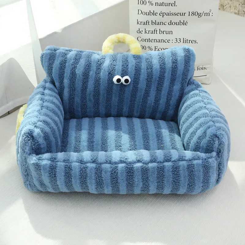 Trendy Big Eye Series Dog Bed Striped Sofa Shape Bed Macaron Pet Bed Portable Bed Small and Medium Dogs and Cats M251217