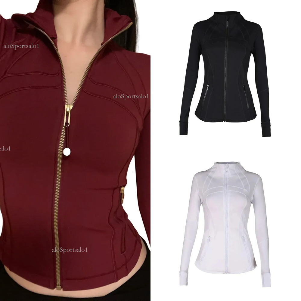 Yoga Gold Zip Cropped Full Length Jackets Leggings Workout Sets Gym Clothing Women Jacket Sweatshirt Set Jackets aloSportsalo2