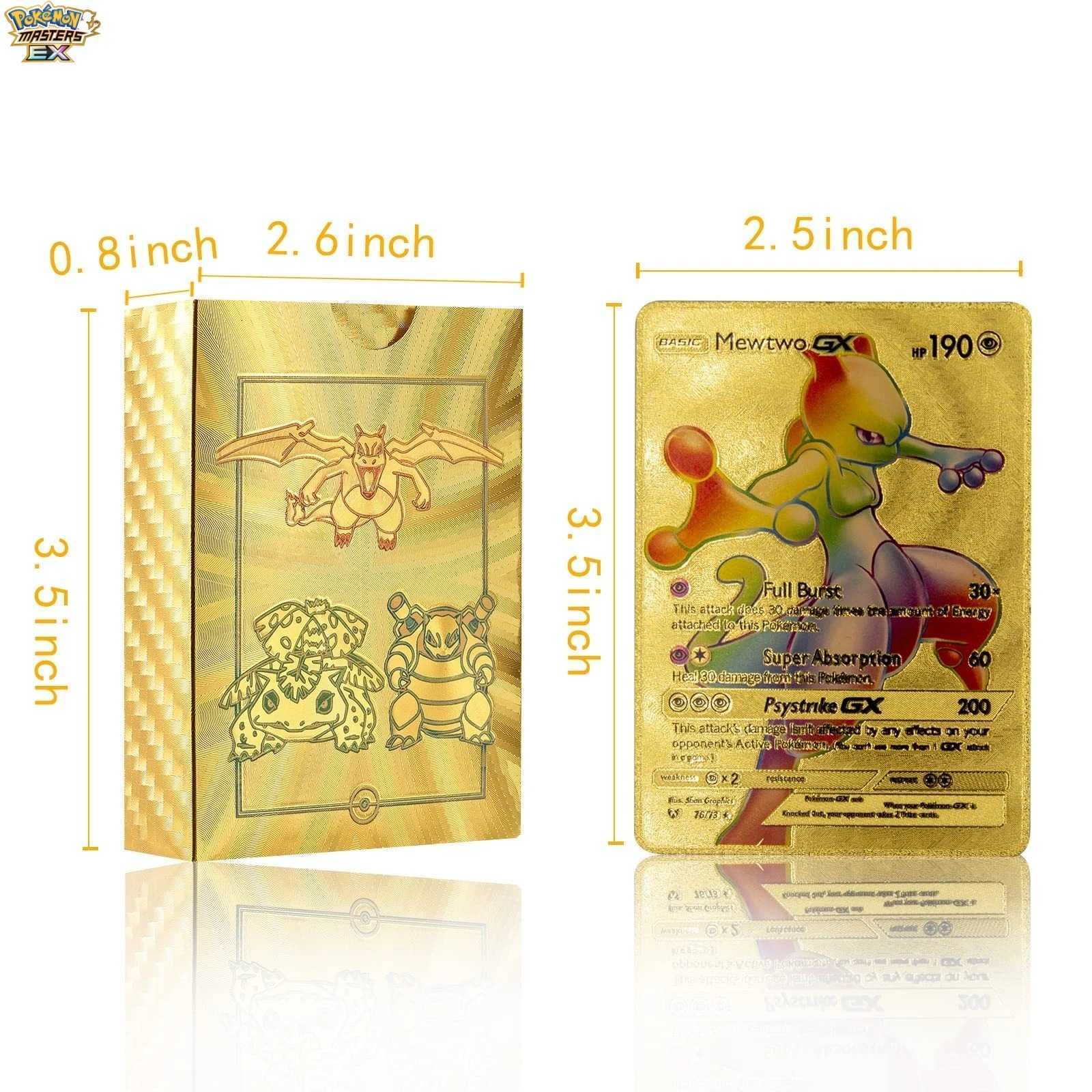 Pokmon Cards Rainbow Gold Card PTCG English Flash Card Pokmon Gold Foil Card Charizard Black Card Silver Card L251217OXBQ