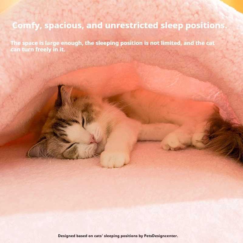 Pet bed autumn and winter warm cat bed kitten sleeping bed in winter animal slipper bed enclosed sleeping bag cat bed M251217