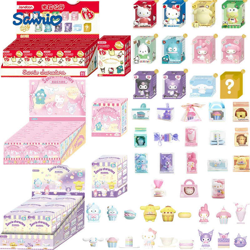 Sanrio JANDOOM Onegai My Melody Kuromi Hello Kitty Cinnamoroll Pochacco Action Figure Model Rice Grain Doll Blind Box Toys Gifts H251217