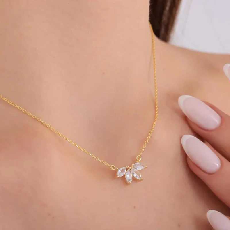 Simple Stainless Steel Horse Eye Zircon Necklace Fashion Elegant Crystal Collarbone Chain For Women Trendy Jewelry Accessories G251217