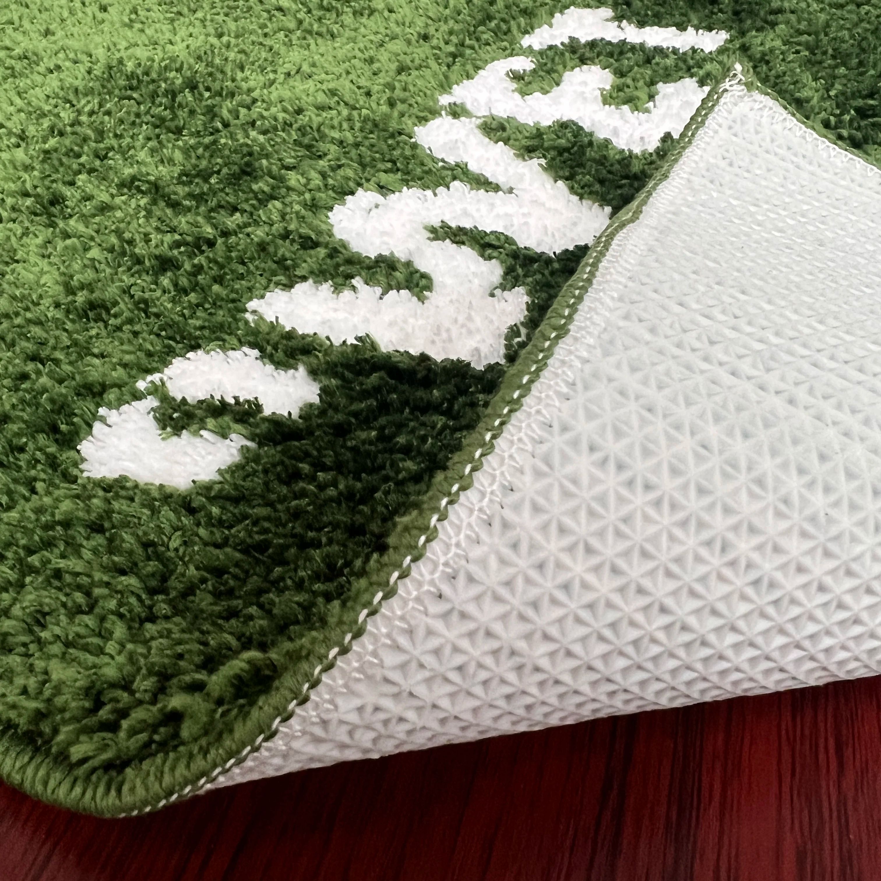 50x80cm Trendy Fashion Wet Grass Doormat Flocking Tufted Carpet Green Grass Fluffy Plush Lounge Bedroom Bedside Rug Floor Mat
