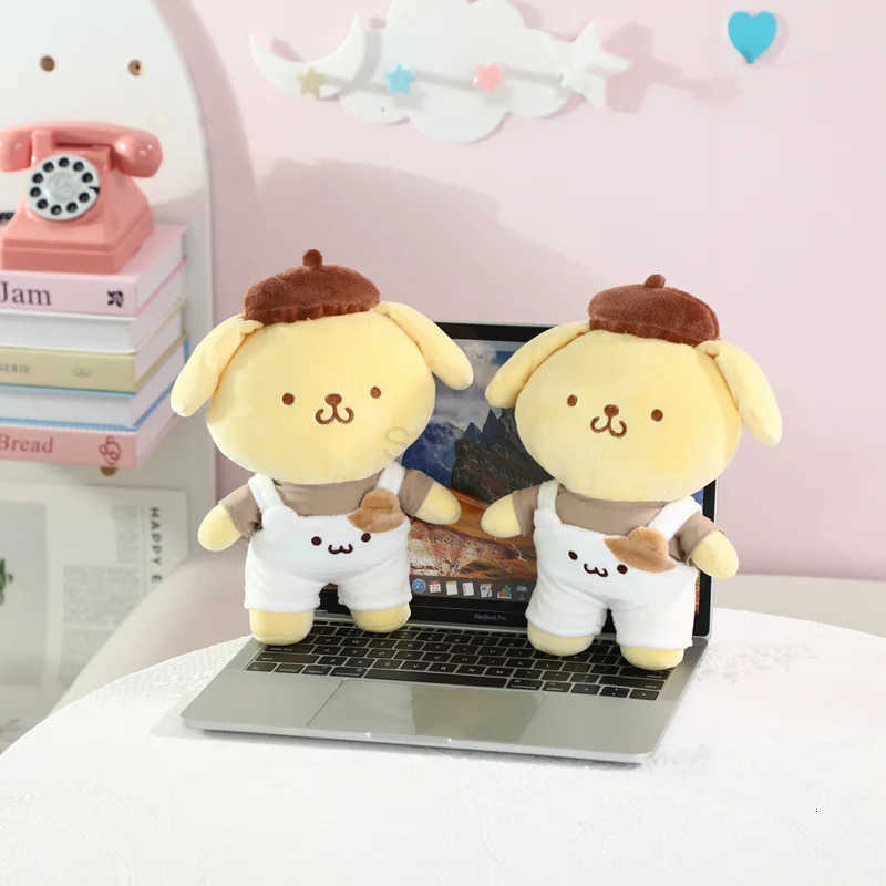 Sanrio Pompompurin Plush Toys Lovely Pillow Super Soft Dressed Pom Purin Stuffed Doll Kawaii Room Decor Kids Gift H251217