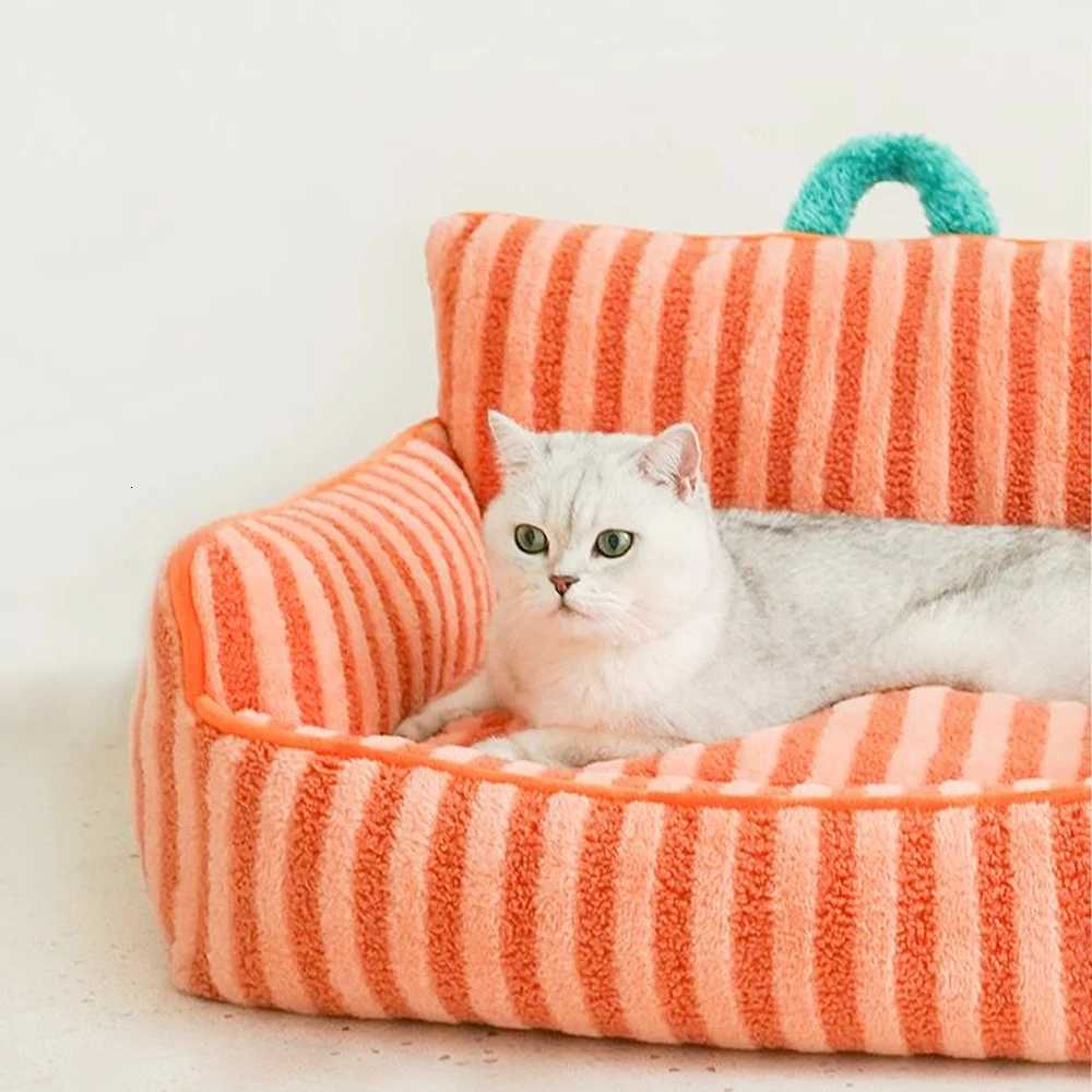 Cats Bed Stripe Bed Sofa Cushions Plush Houses and Habitats Puppy Pet Kitten Accessories Goods Mat Things Accessory M251217