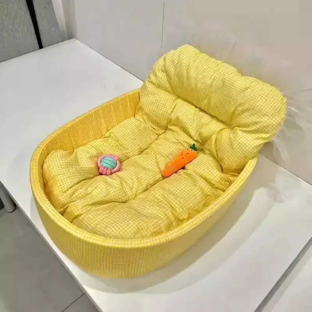 Cat Nest Macaroon Colour Small Dog Kennel Removable Washable Four Seasons Universal Soft Warm Dopamine Cats Nests Pet Winter M251217