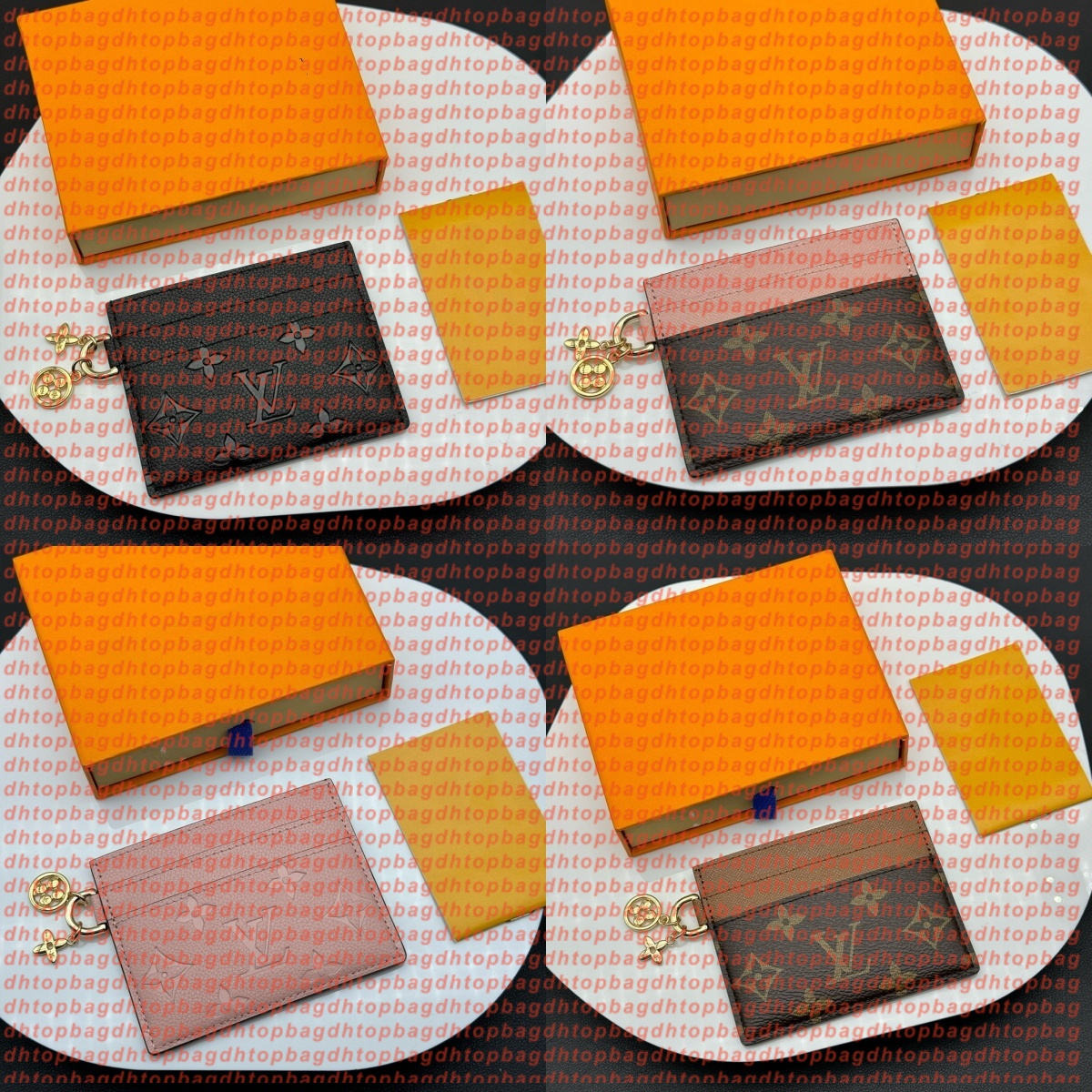 New Style Metal Flower Decoration Card Holder Genuine Leather Women Wallet Small Coin Purse Luxury Brand Men Credit ID Card Holder