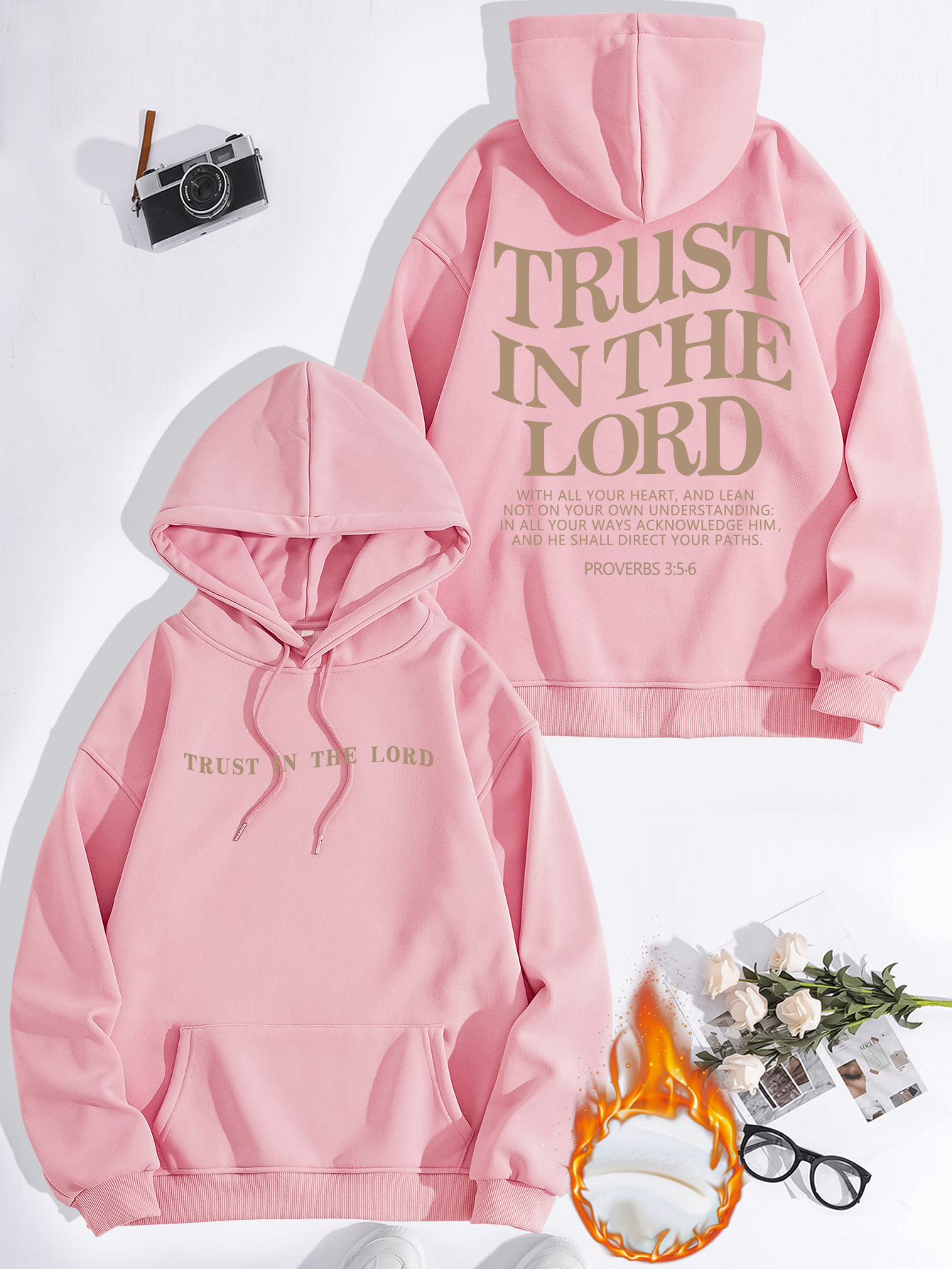 New Arrival Women's Letter Print Hoodies for European & American Markets - Fleece-lined, Long Sleeve Athletic Hooded Sweatshirts