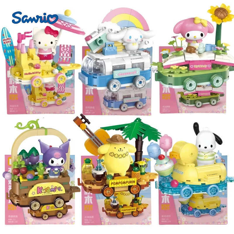 Sanrio Original Keeppley Float Parade Series Building Block Toys Kuromi My Melody Assembly Figure Model Decoration Toy Girl Gift H251217