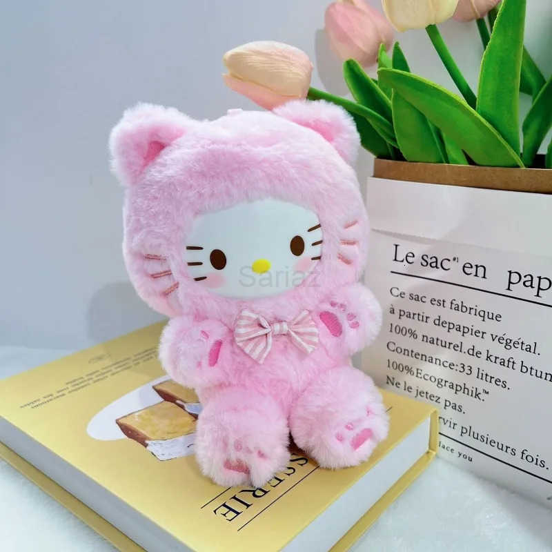 Sanrio Cross Dressing Hello Kitty Vinyl Face Toys Bag Pendant Anime Kuromi Cinnamoroll Doll Girl Cartoon Kawaii Toy Gift H251217