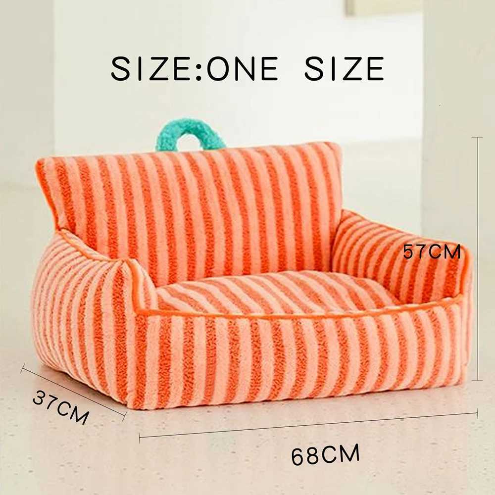 Cats Bed Stripe Bed Sofa Cushions Plush Houses and Habitats Puppy Pet Kitten Accessories Goods Mat Things Accessory M251217