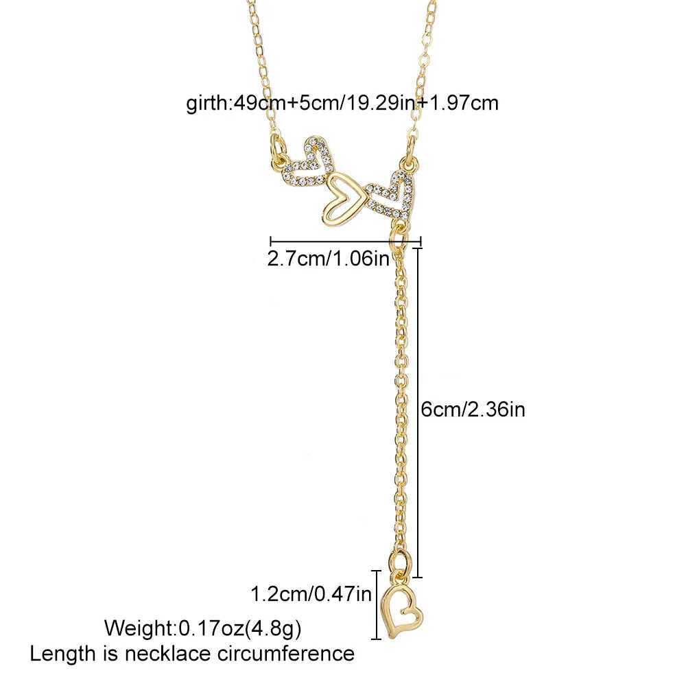 Minimalist Gold Color Silver Color Synthetic Zircon Heart-shaped Pendant Necklace Personalized Fashionable Womens Necklace G251217