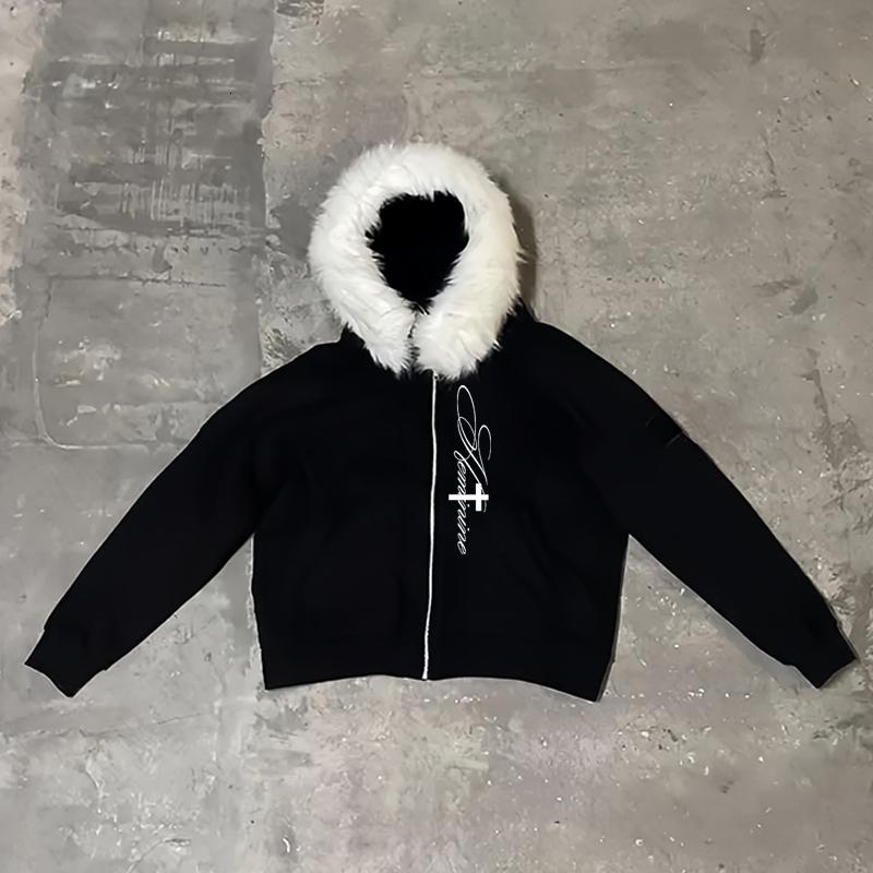 Y2K Zipper Hoodie Collar Harajuku Street Mens and Womens Hip Hop Zipper Hoodie Sportswear Retro Rock Gothic Loose Punk 251204