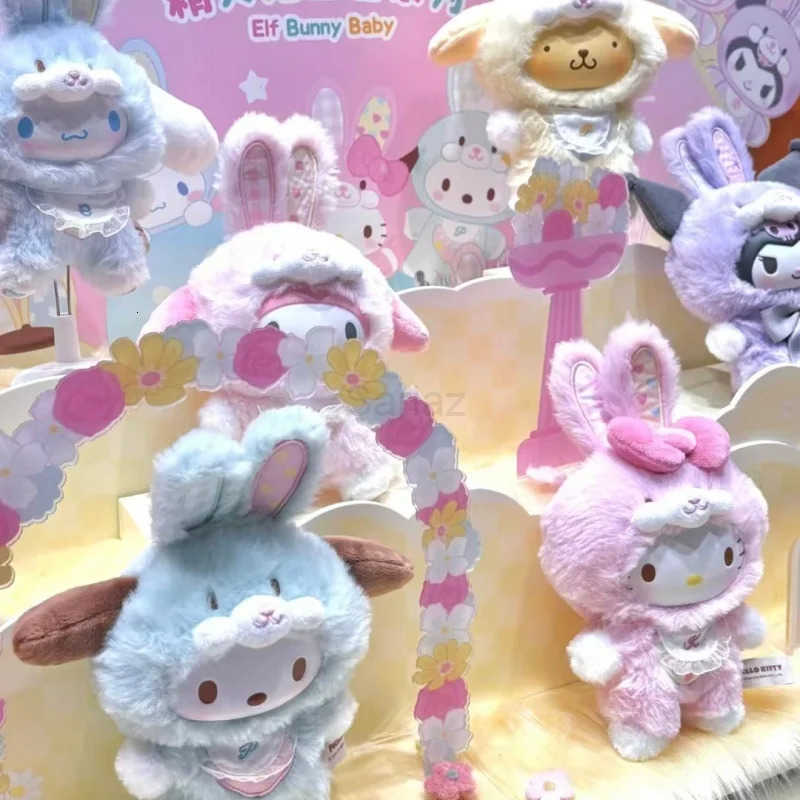 Sanrio Cartoon Elf Rabbit Series Blind Box Kuromi Hello Kitty 3 Generations Cute plush Vinyl Doll Toys ChildrenS Toys Christmas H2512171