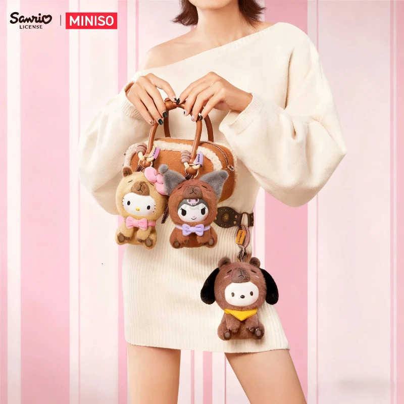 Sanrio Kitty Kuromi Melody Hippie Capybara Series Vinyl Plush Blind Box Cute Pendant Trendy Toy Soft Doll Bag Decor Surprise Box Gift H251217