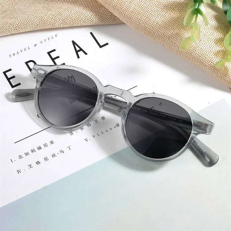 Gregory Peck Vintage Polarized Sun Glasses Ov5186 Clear Frame Sunglasses Brand Designer Men Women OV 5186 Gafas Oculos With Case