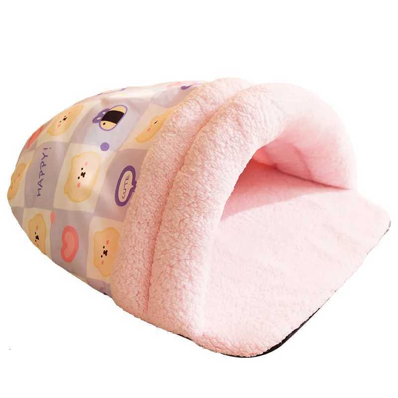 Pet bed autumn and winter warm cat bed kitten sleeping bed in winter animal slipper bed enclosed sleeping bag cat bed M251217