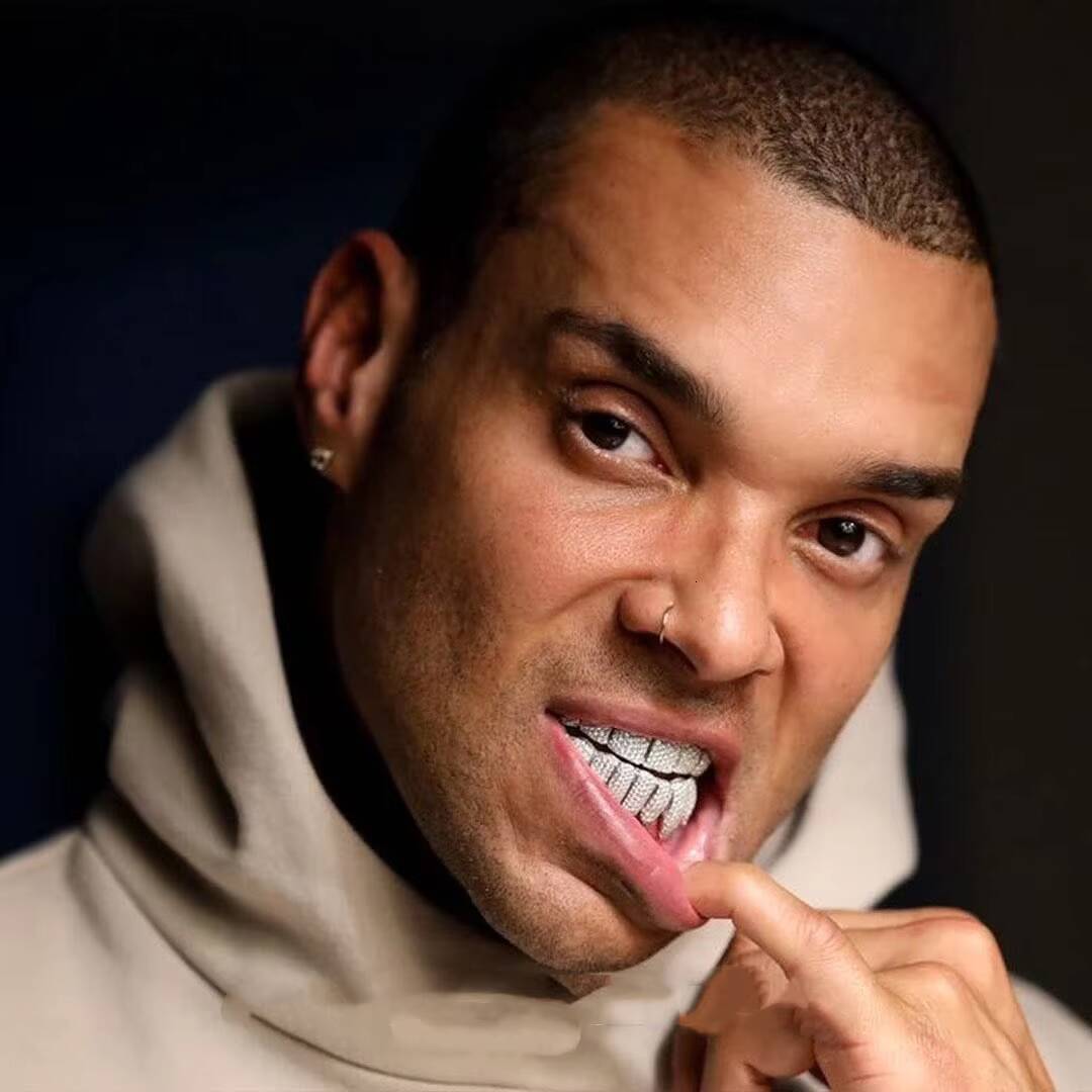 Hip Hop Rose Gold Plated Grillz Iced Out Diamond Teeth Top 10 Bottom 10 S925 Sterling Sliver VVS Moissanite Grillz Factory Price