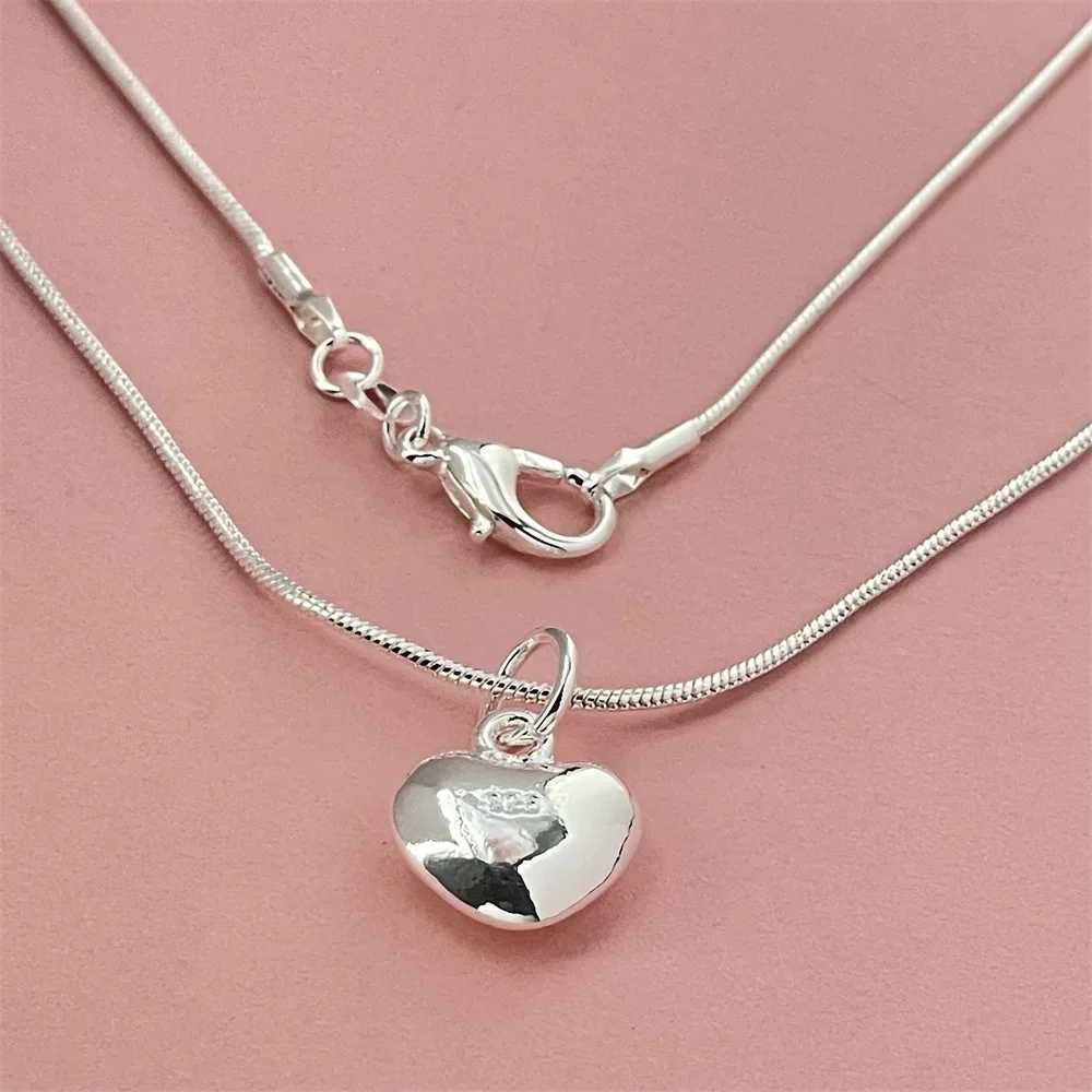 925 Sterling Silver Heart Pendant Necklace Ladies Simple Luxury Banquet Wedding Festival Birthday Jewelry Gift G251217