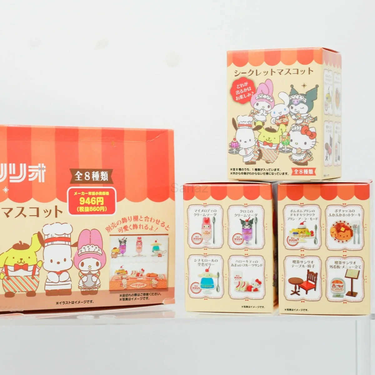 Sanrio RE-MENT Characters Coffee Tee House Miniature Blind Box Scene Toy Collection Action Figure Desk Decor Children Gifts H251217