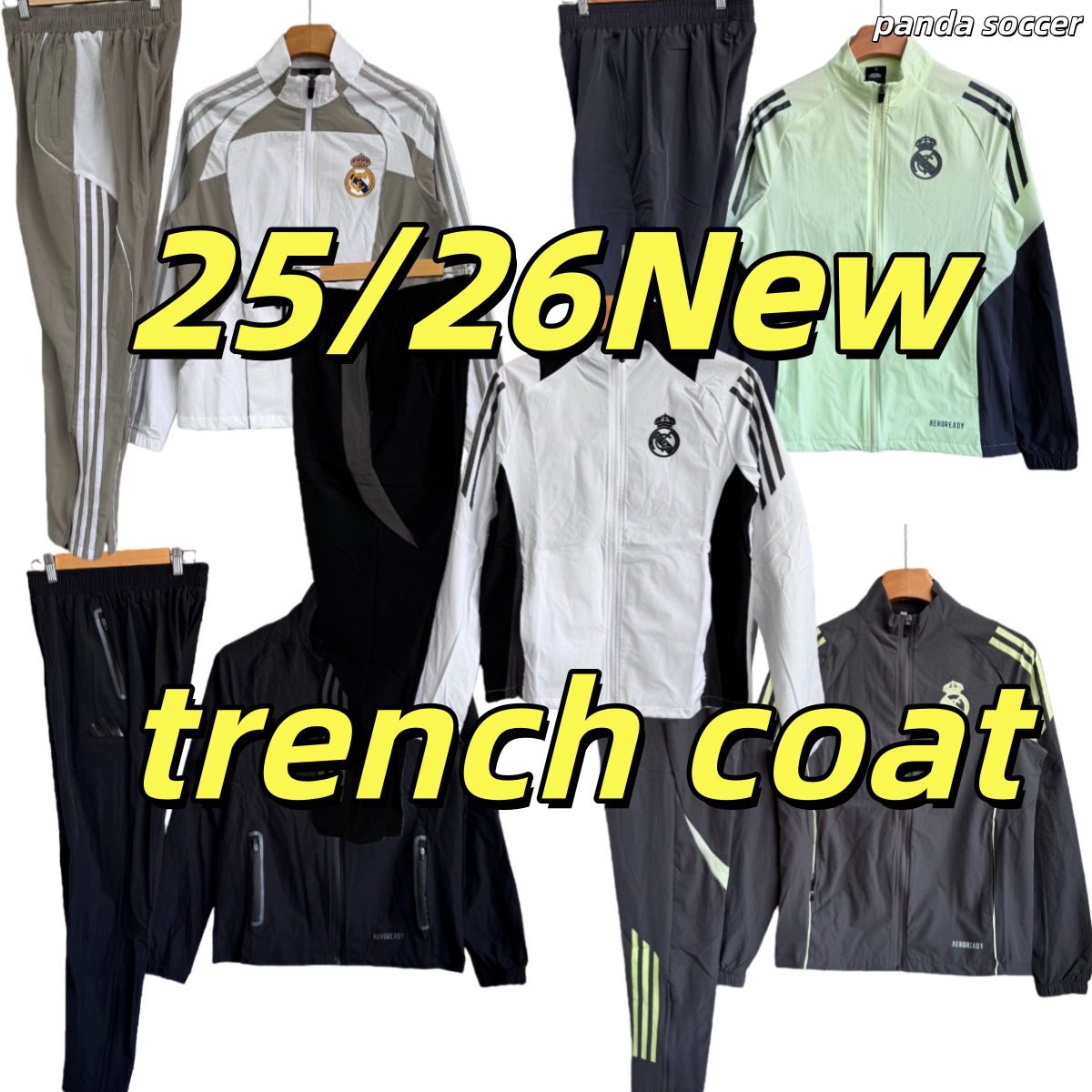 2025 2026 Rreals madrids Jacket suit long sleeved Mbappe training suit men soccer jerseys shorts football maillot foot camiseta Rreals madrids trench coat