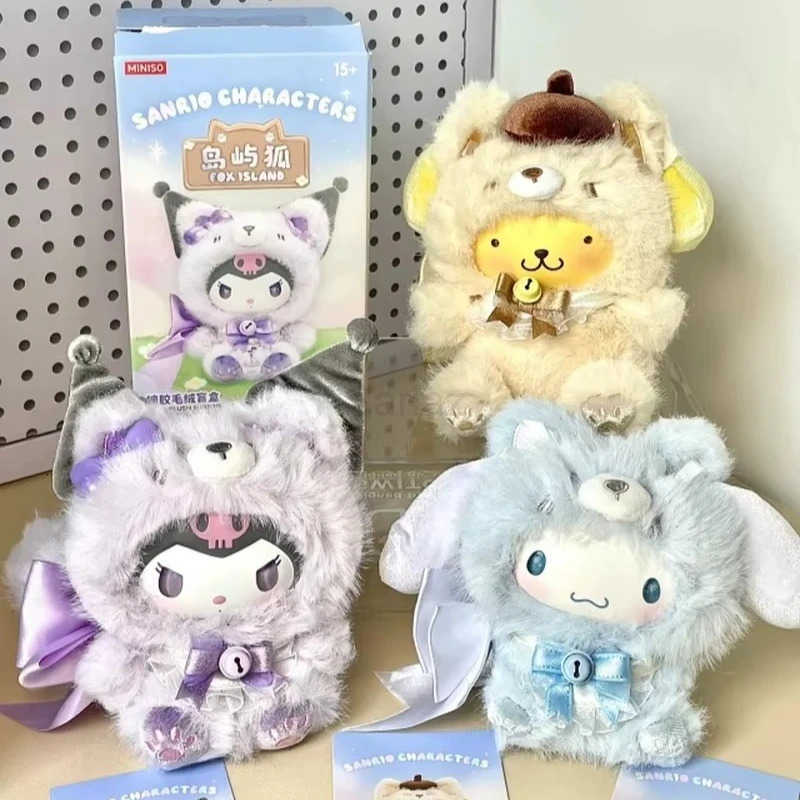 Sanrio MINISO Character Fox Island Series Vinyl Blind Box Cinnamoroll Kuromi Plush Mystery Bag Pendant Melody Surprise Toys H251217